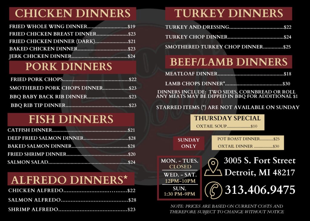 Moore Local Menu MENU | Check Out the Menu at Mooresoul Food